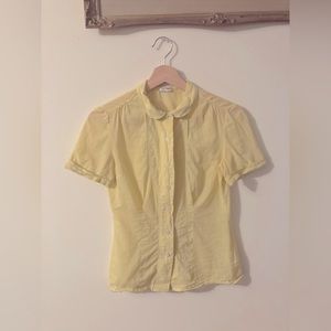 Talula Babaton • Vintage Light Yellow Button Down Blouse 💯 Cotton